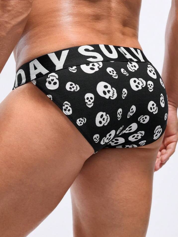 Men's Skull Print Briefs